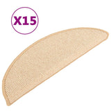 Vidaxl trapmatten 15 st 56x17x3 cm crème halfrond