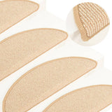 Vidaxl trapmatten 15 st 56x17x3 cm crème halfrond