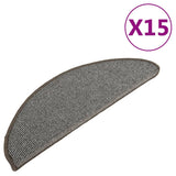 Vidaxl trapmatten 15 st 65x21x4 cm grijs halfrond groot
