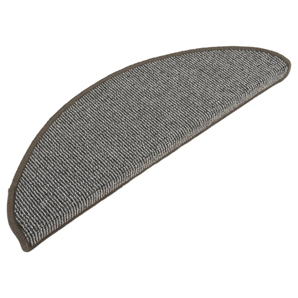 Vidaxl trapmatten 15 st 65x21x4 cm grijs halfrond groot