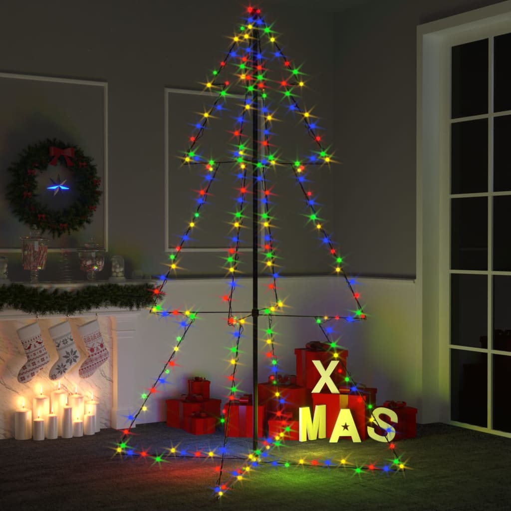 Vidaxl kegelkerstboom 240 led's binnen en buiten 118x150 cm