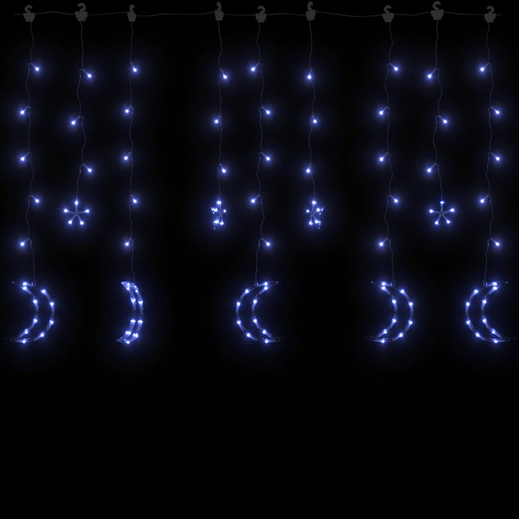 Vidaxl lichtslinger ster en maan afstandsbediening 138 led's blauw