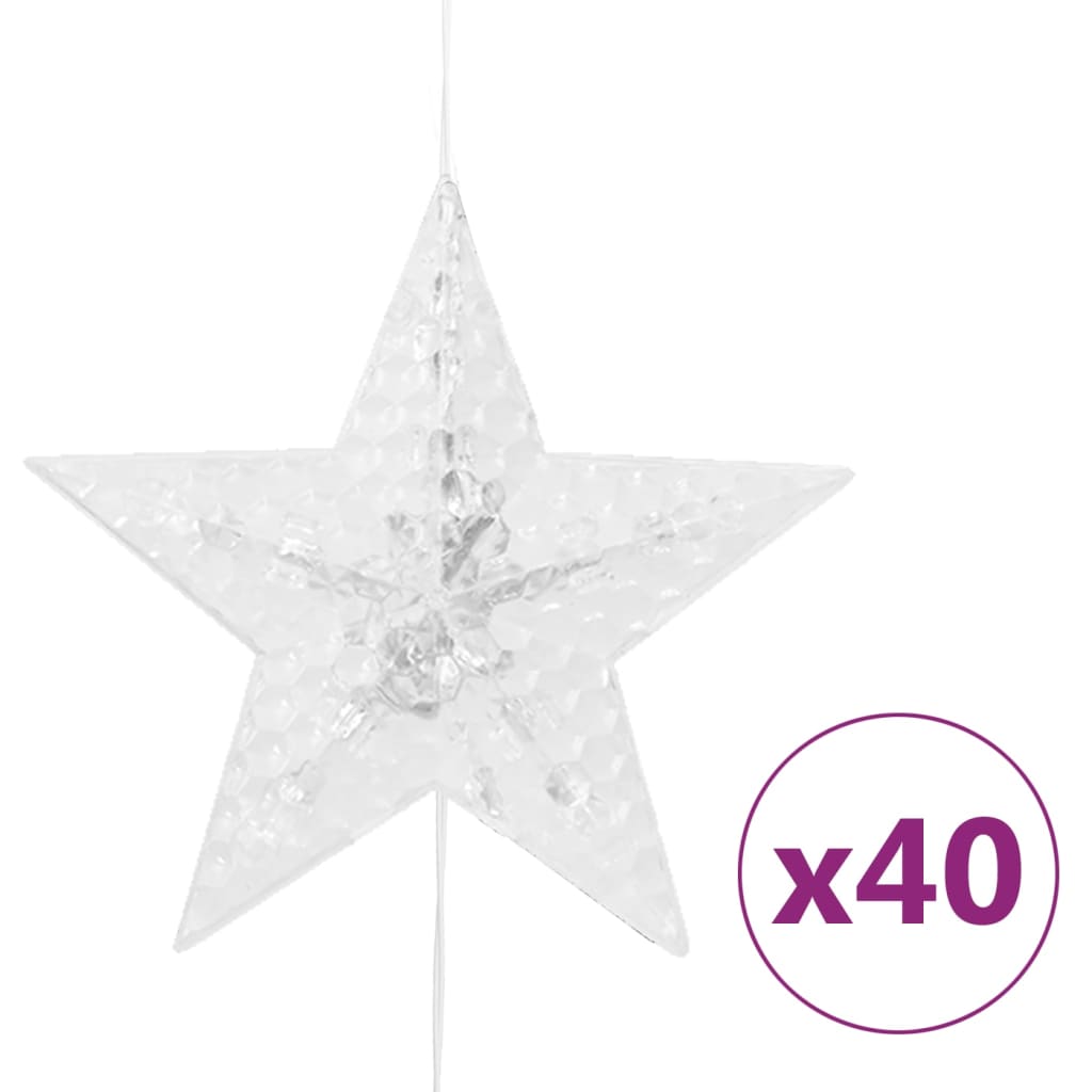 Vidaxl lichtsnoer sterren met 200 led's en 8 functies warmwit