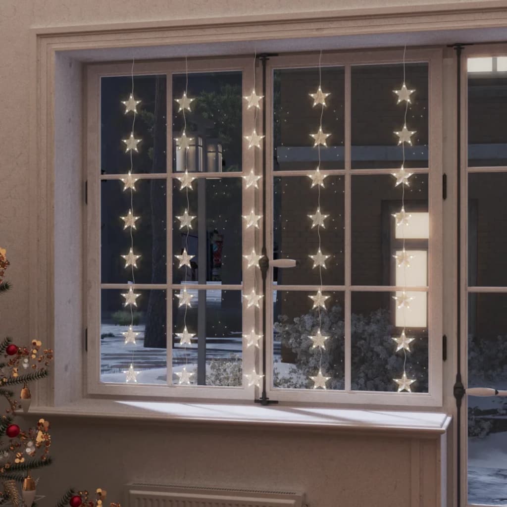 Vidaxl lichtsnoer sterren met 200 led's en 8 functies warmwit