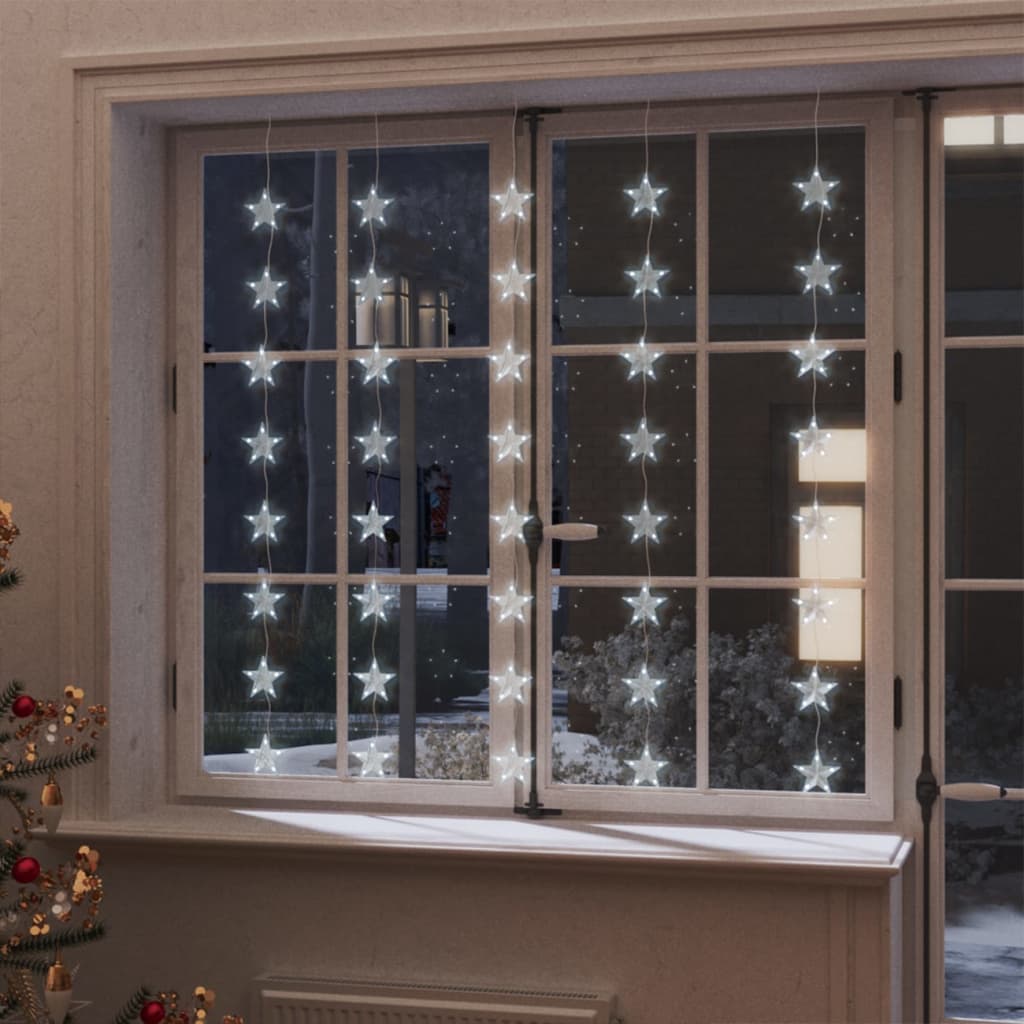 Vidaxl lichtsnoer sterren met 200 led's en 8 functies koudwit