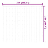 Vidaxl lichtsnoergordijn met 300 led's en 8 functies 3x3 m warmwit