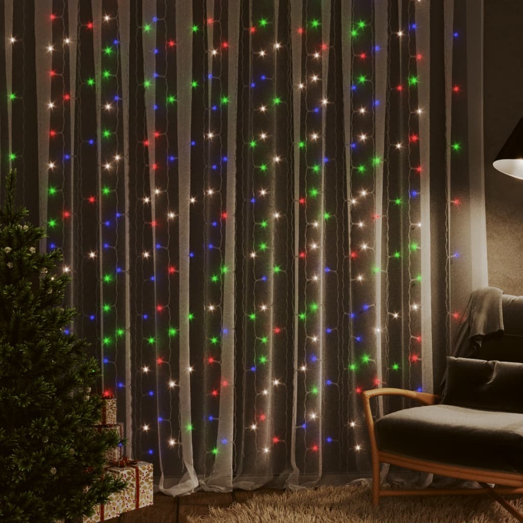 Vidaxl lichtsnoer met 300 led's en 8 functies 3x3 m meerkleurig