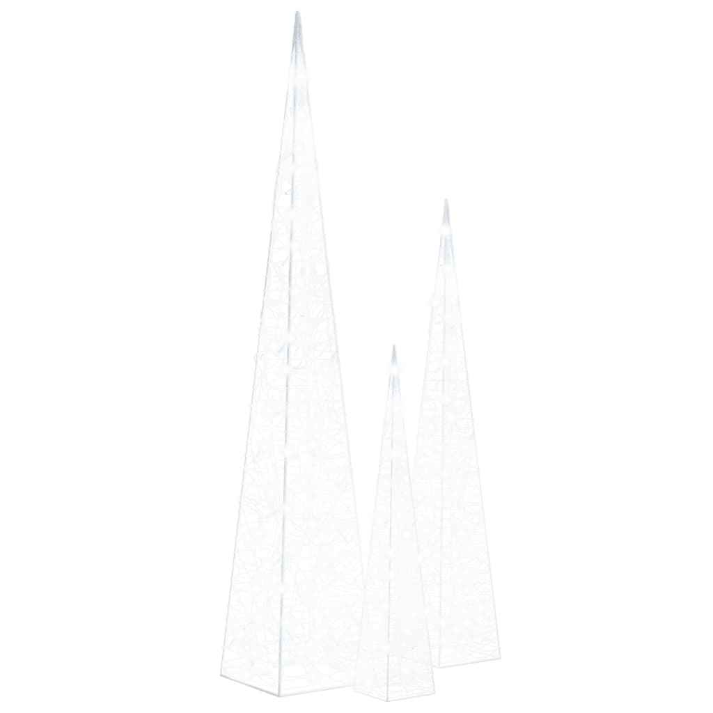 Vidaxl lichtkegelset decoratief led 60 90 120 cm acryl koudwit