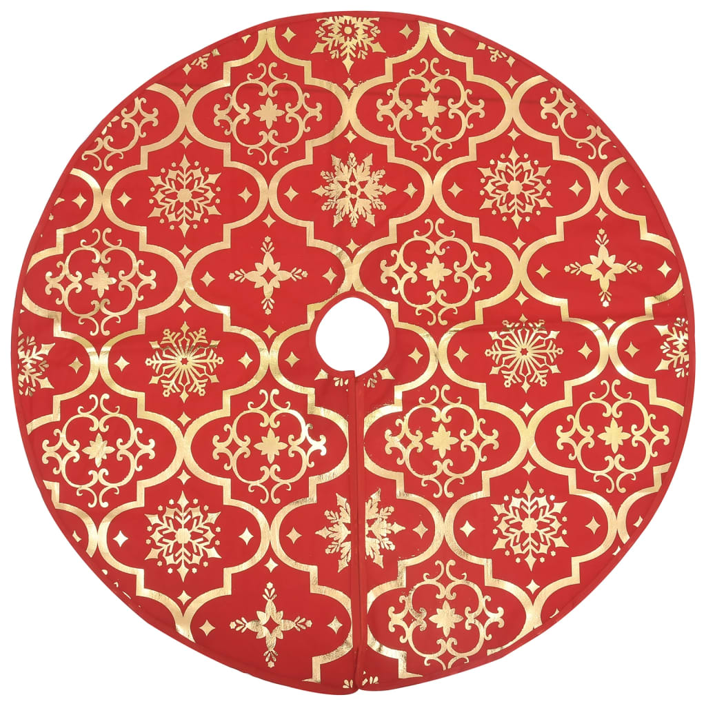 Vidaxl luxe kerstboomrok met sok rood 150 cm stof