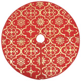 Vidaxl luxe kerstboomrok met sok rood 150 cm stof