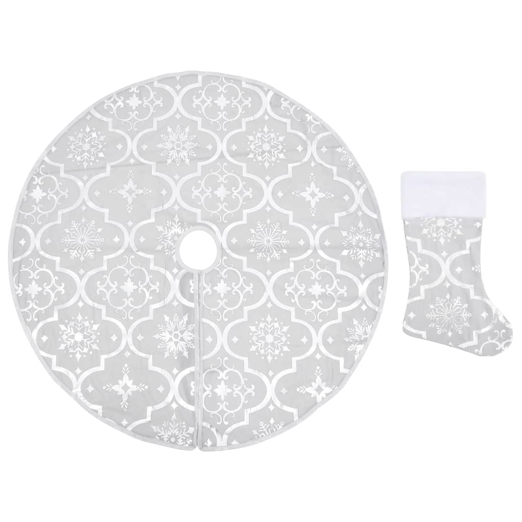 Vidaxl kerstboomrok luxe met sok 90 cm stof wit