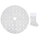 Vidaxl kerstboomrok luxe met sok 90 cm stof wit