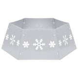 Vidaxl kerstboomrok ø68x25 cm zilverkleurig en wit