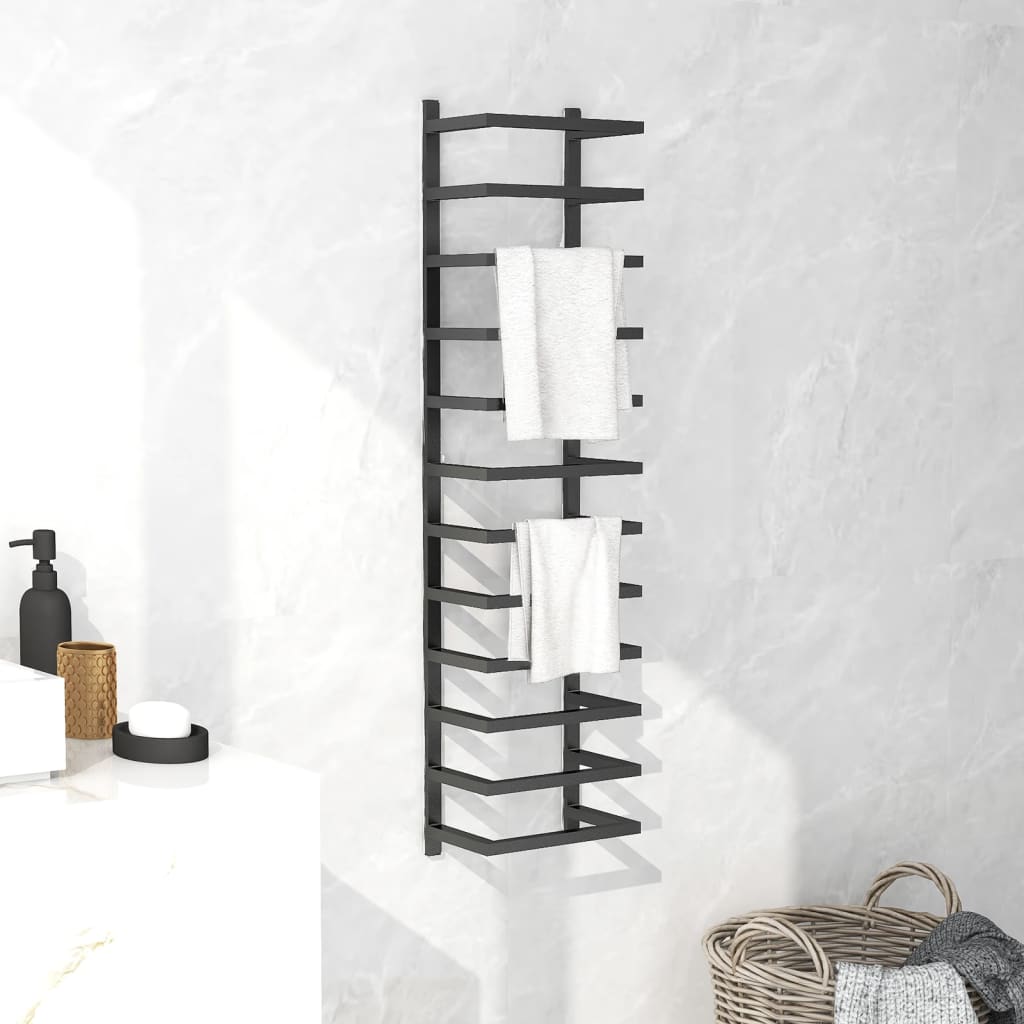 Vidaxl handdoekenrek 24x12x96 cm staal zwart