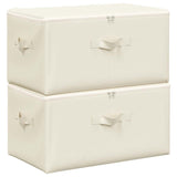 Vidaxl opbergboxen 2 st 43x34x23 cm stof crèmekleurig