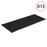 Vidaxl trapmatten zelfklevend 15 stuks 60x25 cm grijs rechthoekig