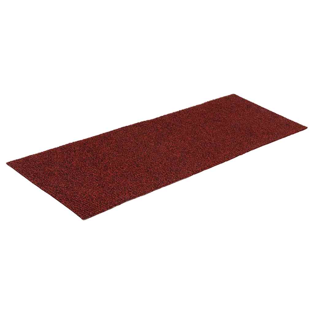 Vidaxl trapmatten zelfklevend 15 stuks 60x25 cm bordeaux rood rechthoekig
