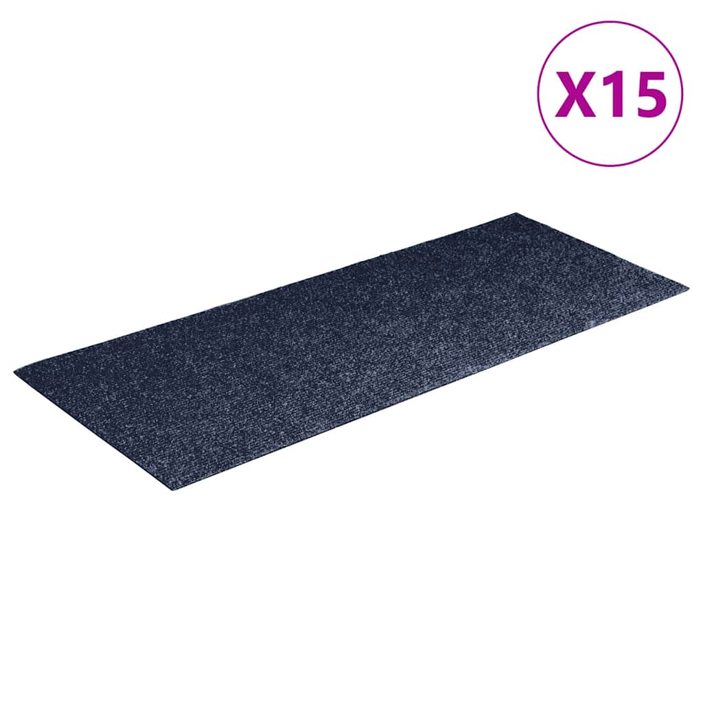 Vidaxl trapmatten zelfklevend 15 stuks 60x25 cm grijs blauw rechthoekig