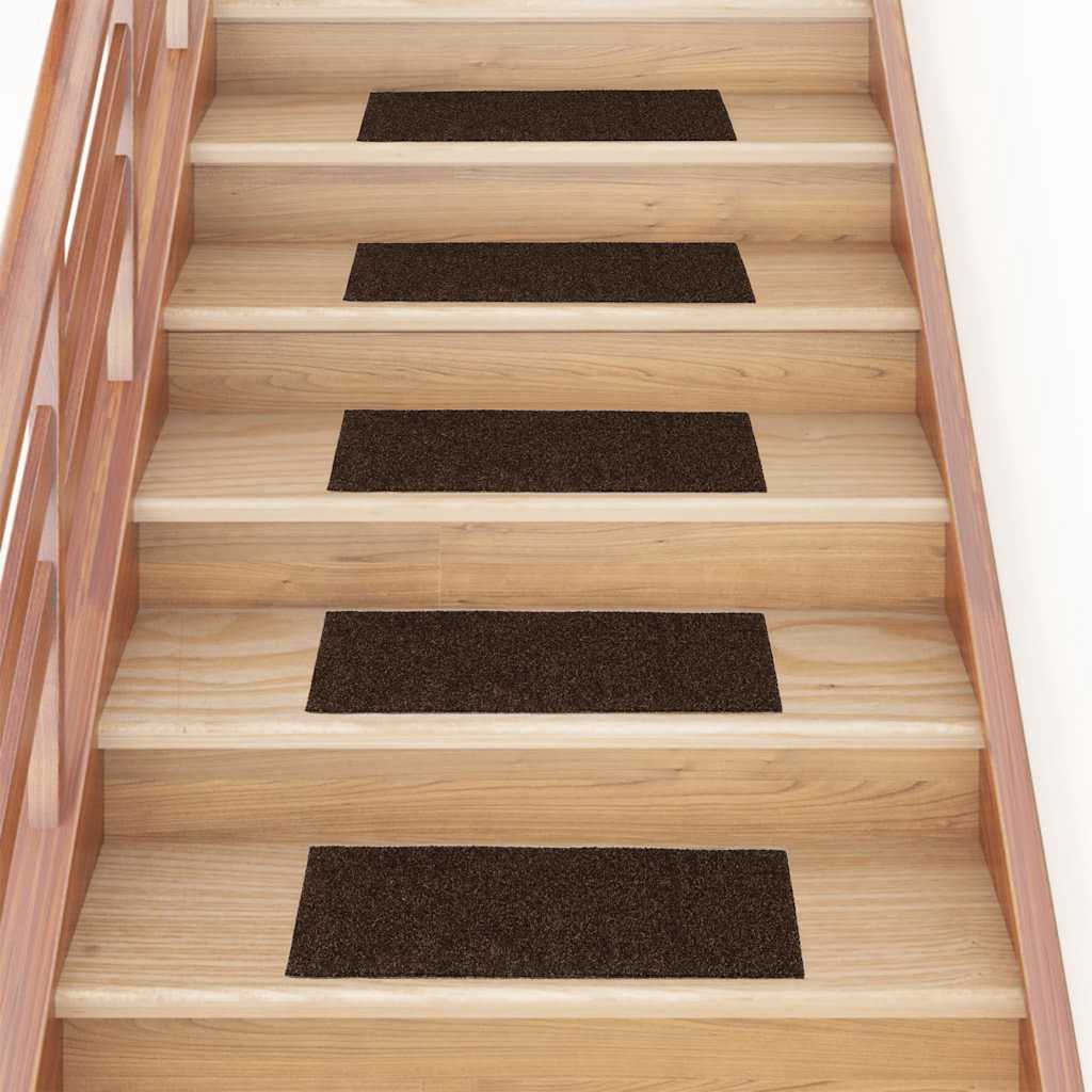Vidaxl trapmatten zelfklevend 15 stuks 60x25 cm bruin rechthoekig