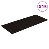 Vidaxl trapmatten zelfklevend 15 stuks 60x25 cm donkerbruin rechthoekig