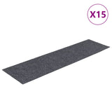 Vidaxl trapmatten zelfklevend 15 stuks 76x20 cm lichtgrijs rechthoekig