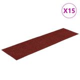 Vidaxl trapmatten zelfklevend 15 stuks 76x20 cm bordeaux rood rechthoekig