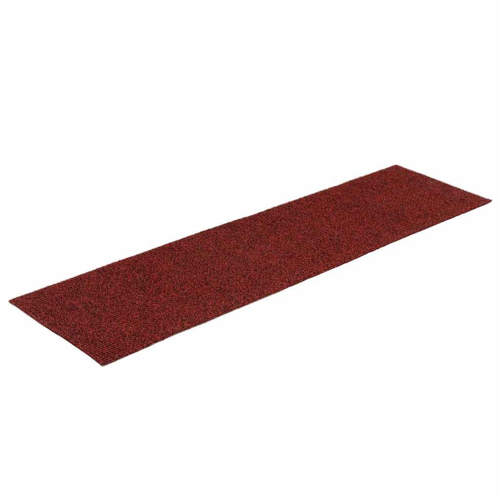 Vidaxl trapmatten zelfklevend 15 stuks 76x20 cm bordeaux rood rechthoekig