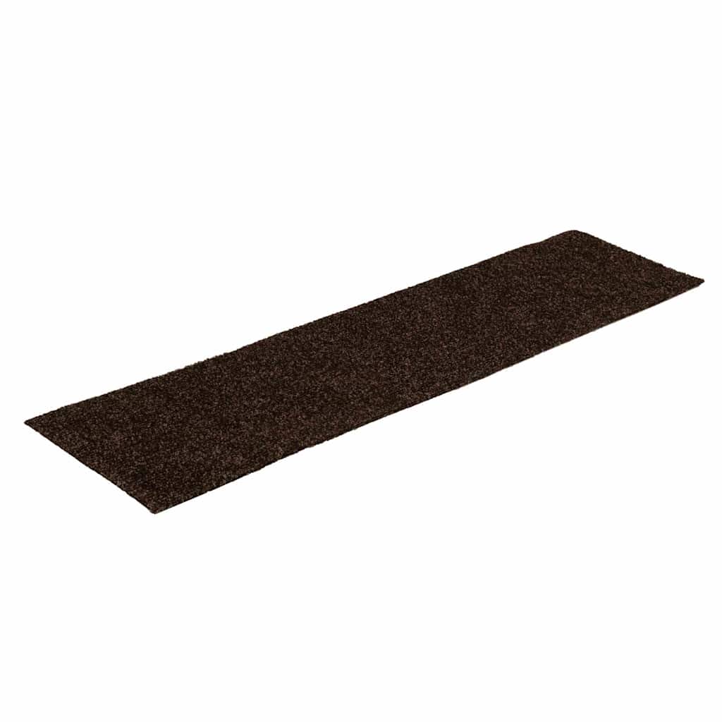 Vidaxl trapmatten zelfklevend 15 stuks 76x20 cm bruin rechthoekig