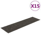 Vidaxl trapmatten zelfklevend 15 stuks 76x20 cm antraciet rechthoekig