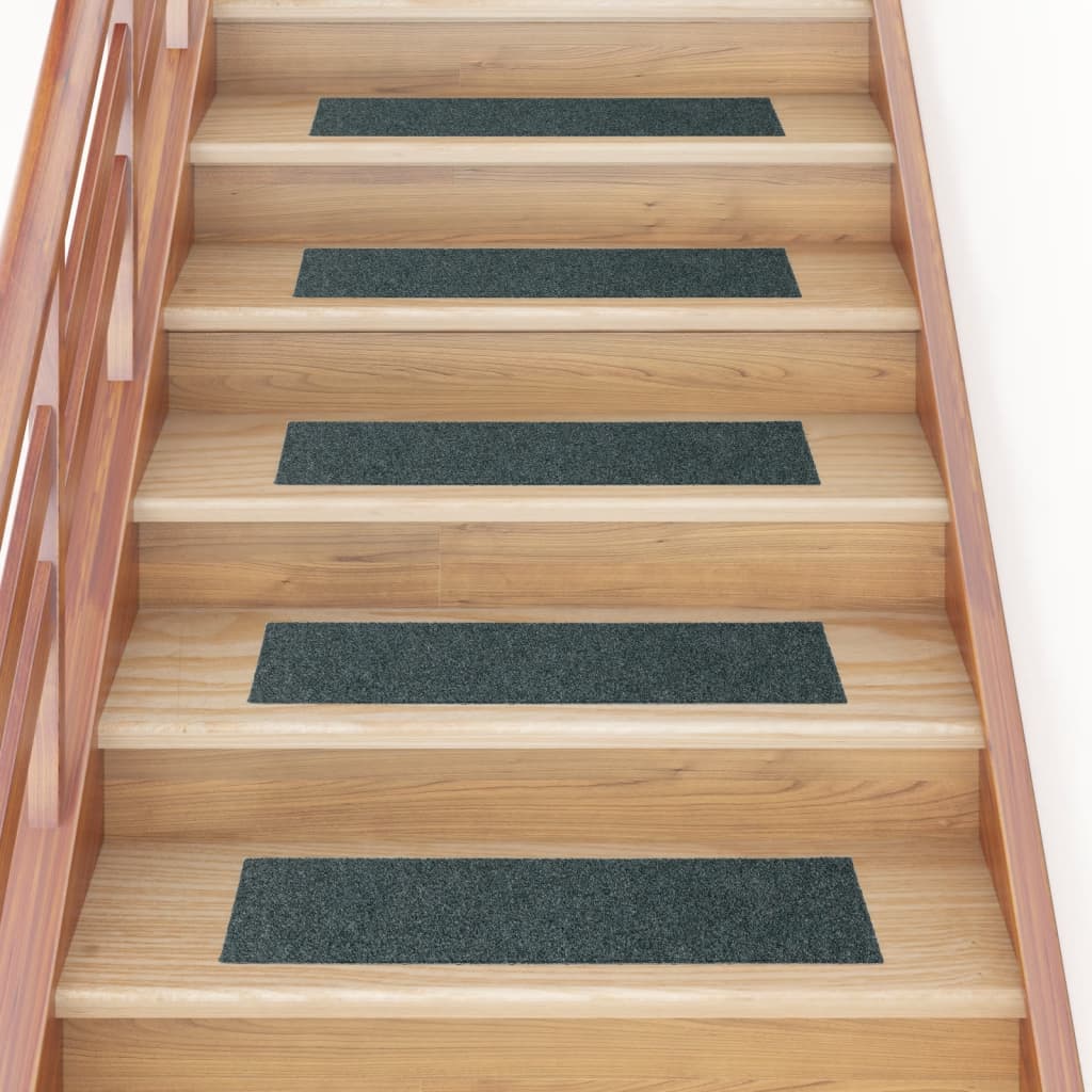 Vidaxl trapmatten zelfklevend 15 stuks 76x20 cm groen rechthoekig