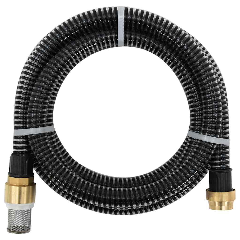 Vidaxl zuigslang met messing koppelingen 1,1'' 15 m pvc zwart