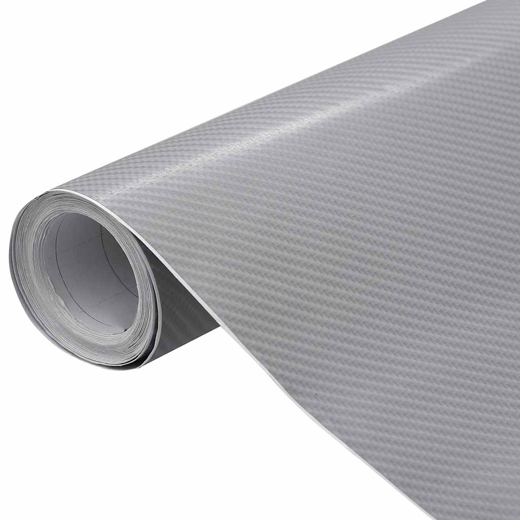 Vidaxl autofolie 4d 100x150 cm zilverkleurig