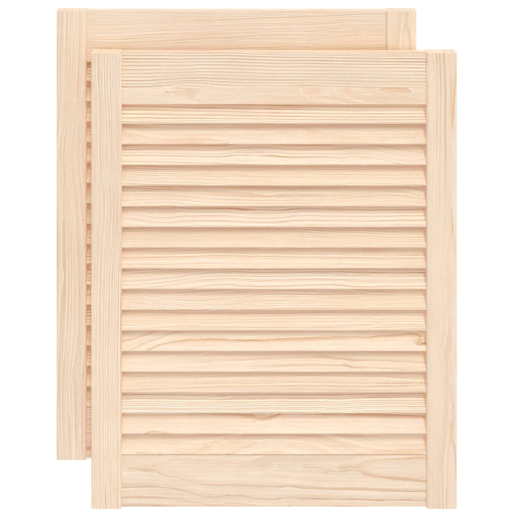 Vidaxl kastdeuren met lamellen 2 st 61,5x49,4 cm massief grenenhout