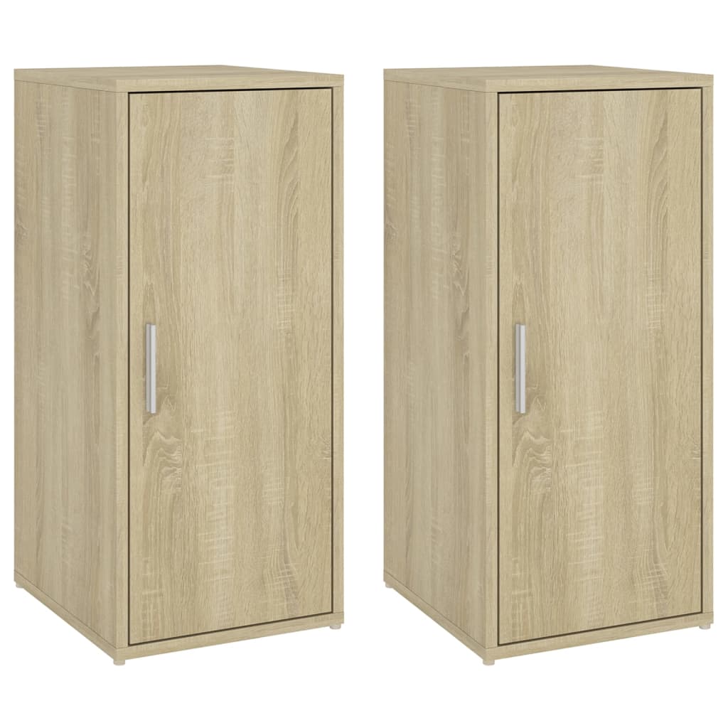 Vidaxl schoenenkasten 2 st 32x35x70 cm spaanplaat sonoma eikenkleurig