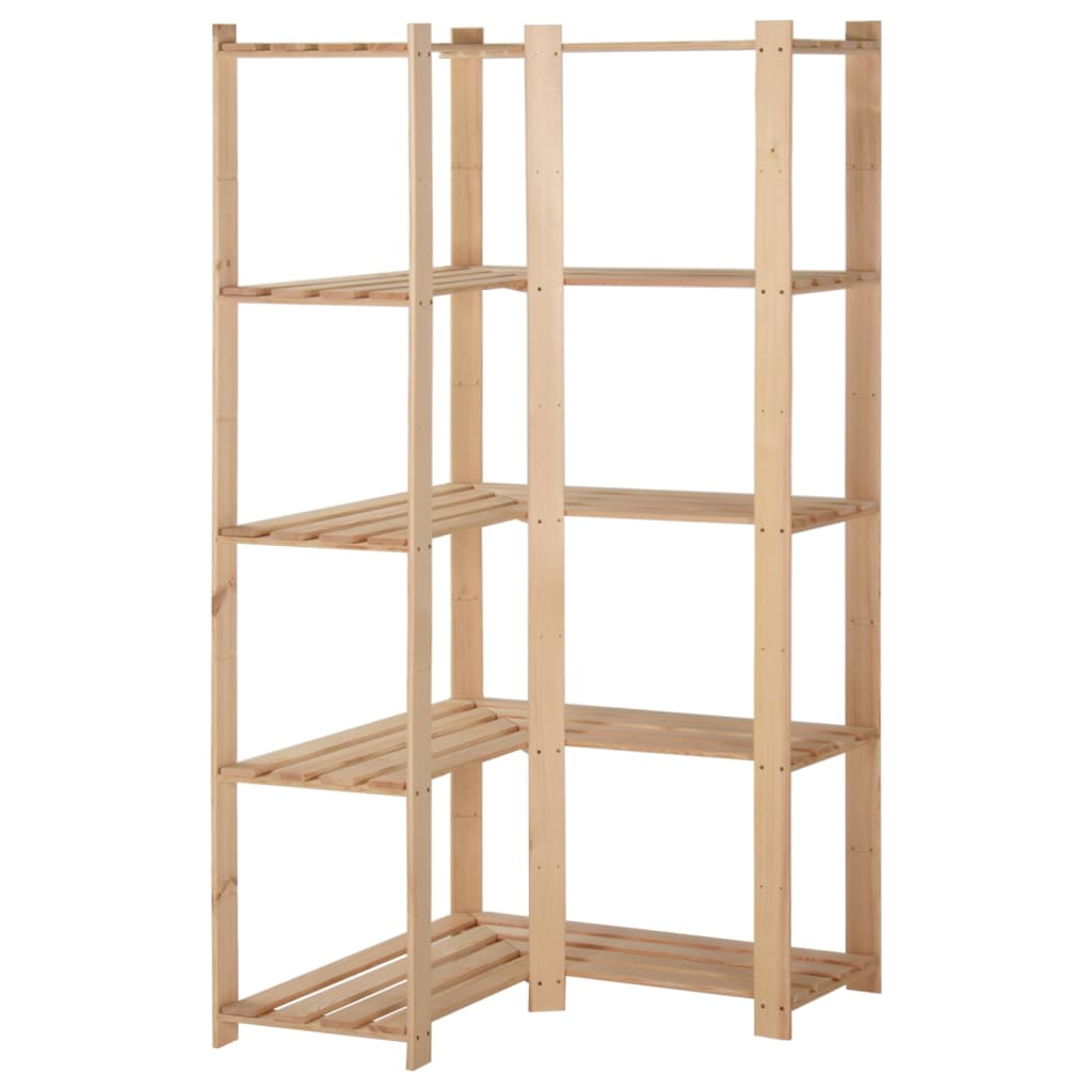 Vidaxl hoekopbergrek 5-laags 82,5x82,5x170 cm massief groenhout