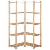Vidaxl hoekopbergrek 5-laags 82,5x82,5x170 cm massief groenhout