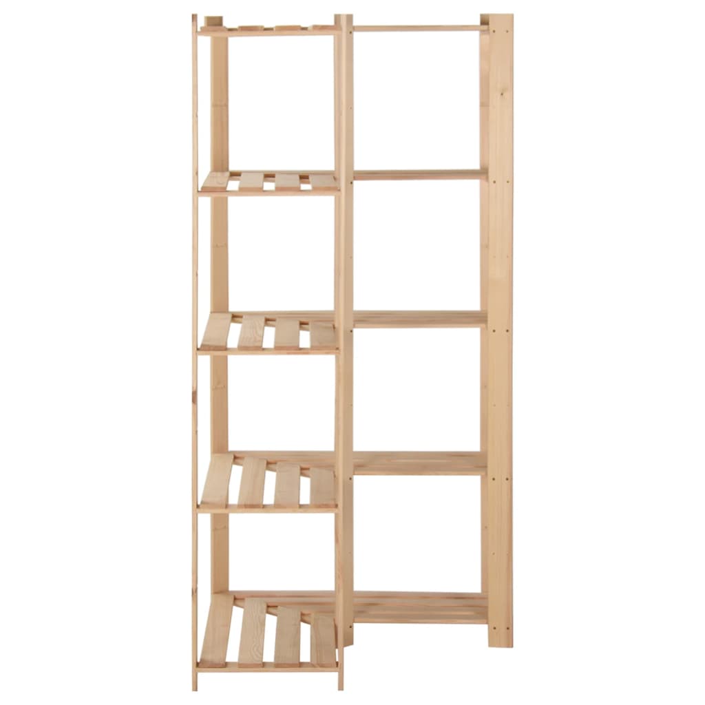 Vidaxl hoekopbergrek 5-laags 82,5x82,5x170 cm massief groenhout