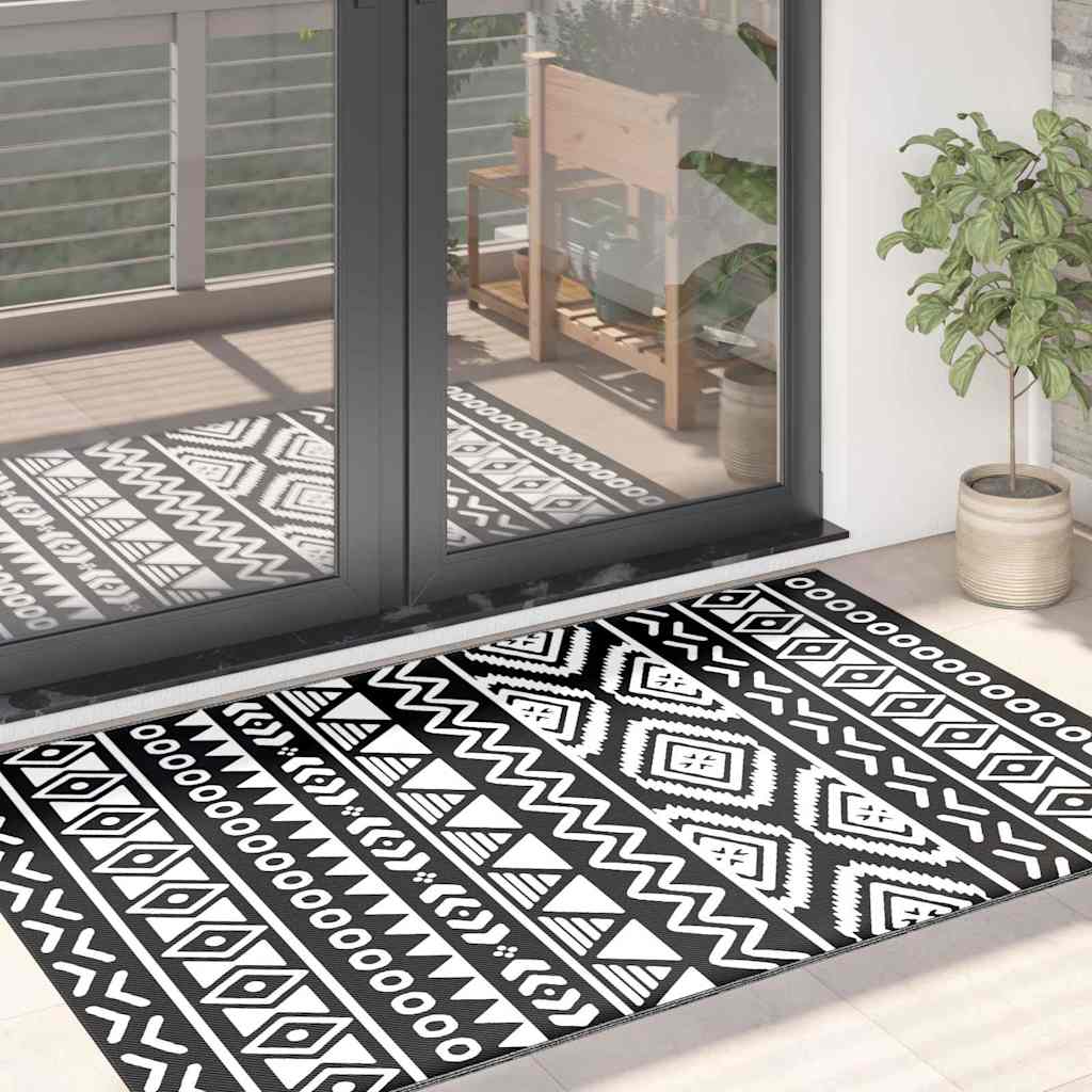 Vidaxl buitenkleed arakil 120x180 cm polypropeen zwart