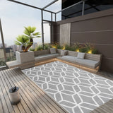 Vidaxl buitenkleed arakil 140x200 cm polypropeen grijs