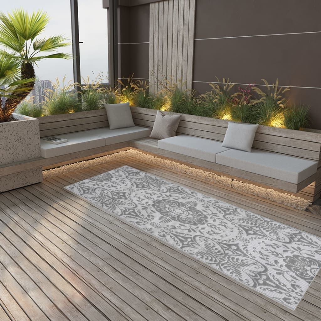 Vidaxl buitenkleed arakil 80x250 cm polypropeen lichtgrijs