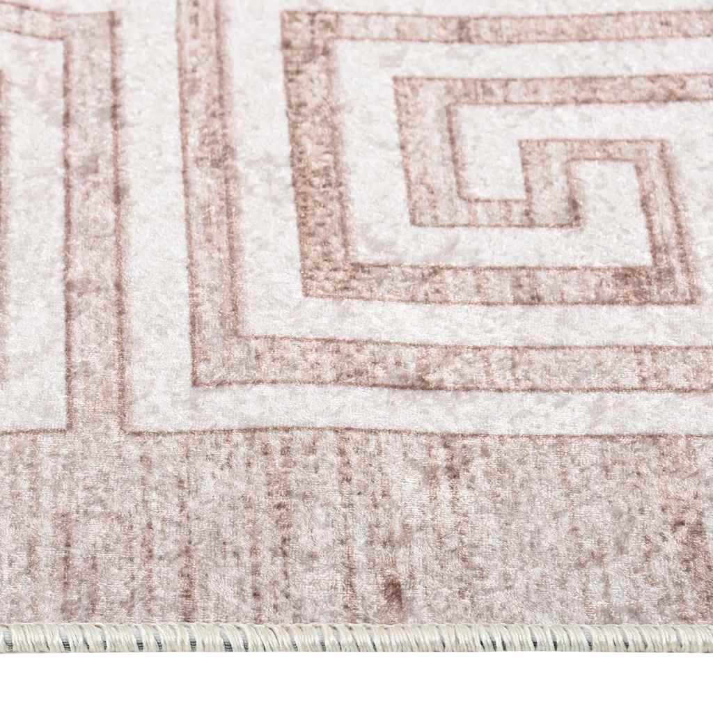 Vidaxl vloerkleed wasbaar anti-slip 80x150 cm beige