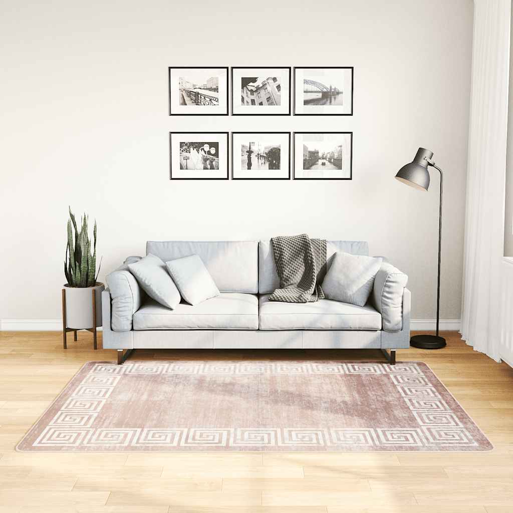 Vidaxl vloerkleed wasbaar anti-slip 120x180 cm beige