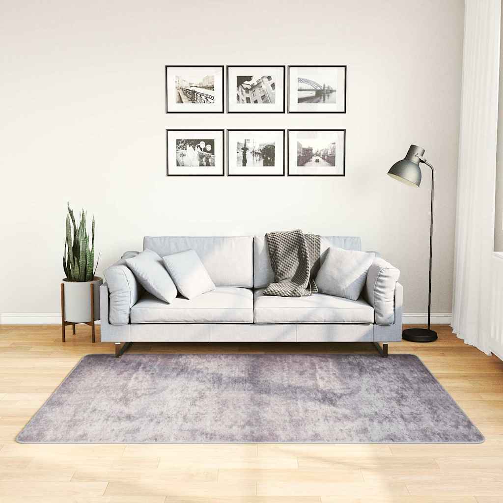 Vidaxl vloerkleed wasbaar anti-slip 120x180 cm grijs