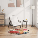 Vidaxl vloerkleed wasbaar anti-slip patchwork ø120 cm meerkleurig