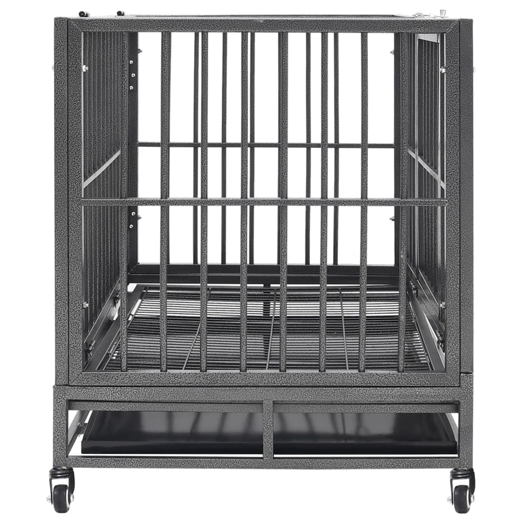 Vidaxl hondenbench met wielen 92x62x76 cm staal