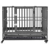 Vidaxl hondenbench met wielen 102x72x85 cm staal