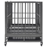 Vidaxl hondenbench met wielen 102x72x85 cm staal