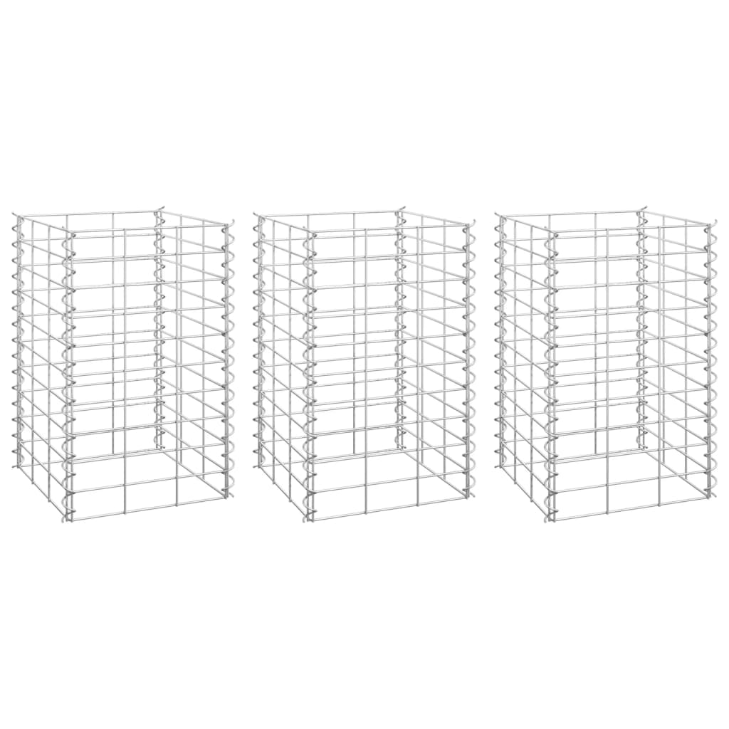 Vidaxl gabion plantenbakken 3 st verhoogd 30x30x50 cm ijzer