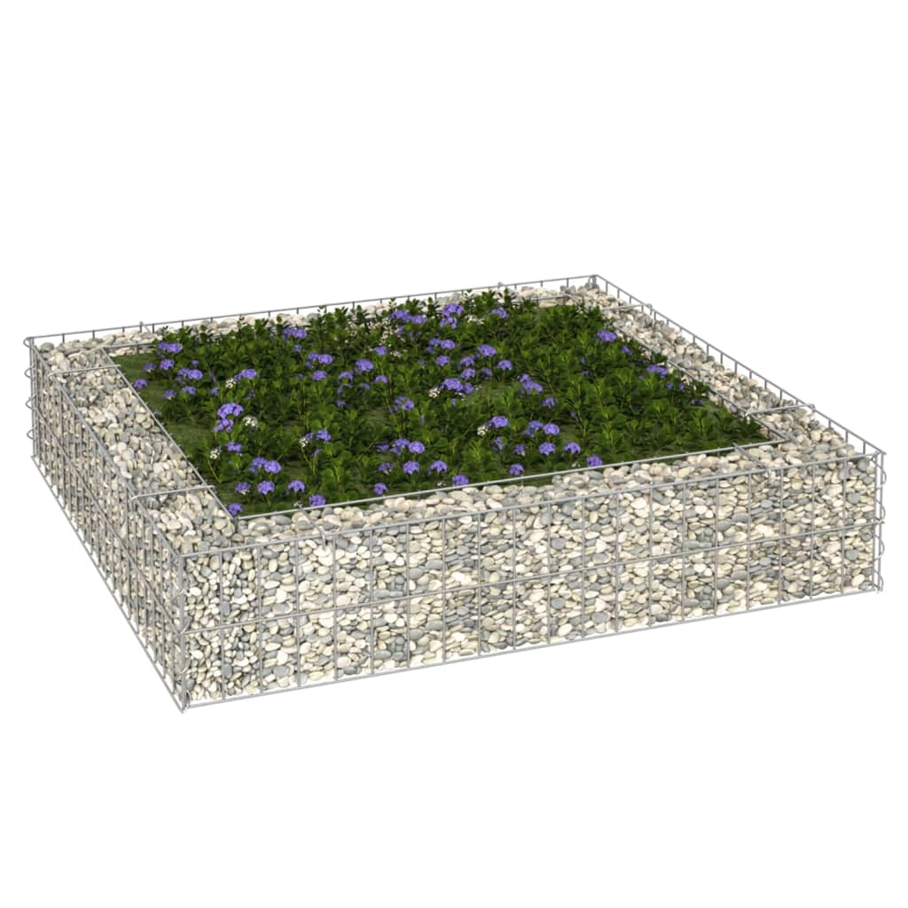 VidaXL Gabion plantenbak verhoogd 100x100x20 cm gegalvaniseerd staal