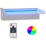 Vidaxl watervaloverlaat met rgb led's 30 cm roestvrij staal